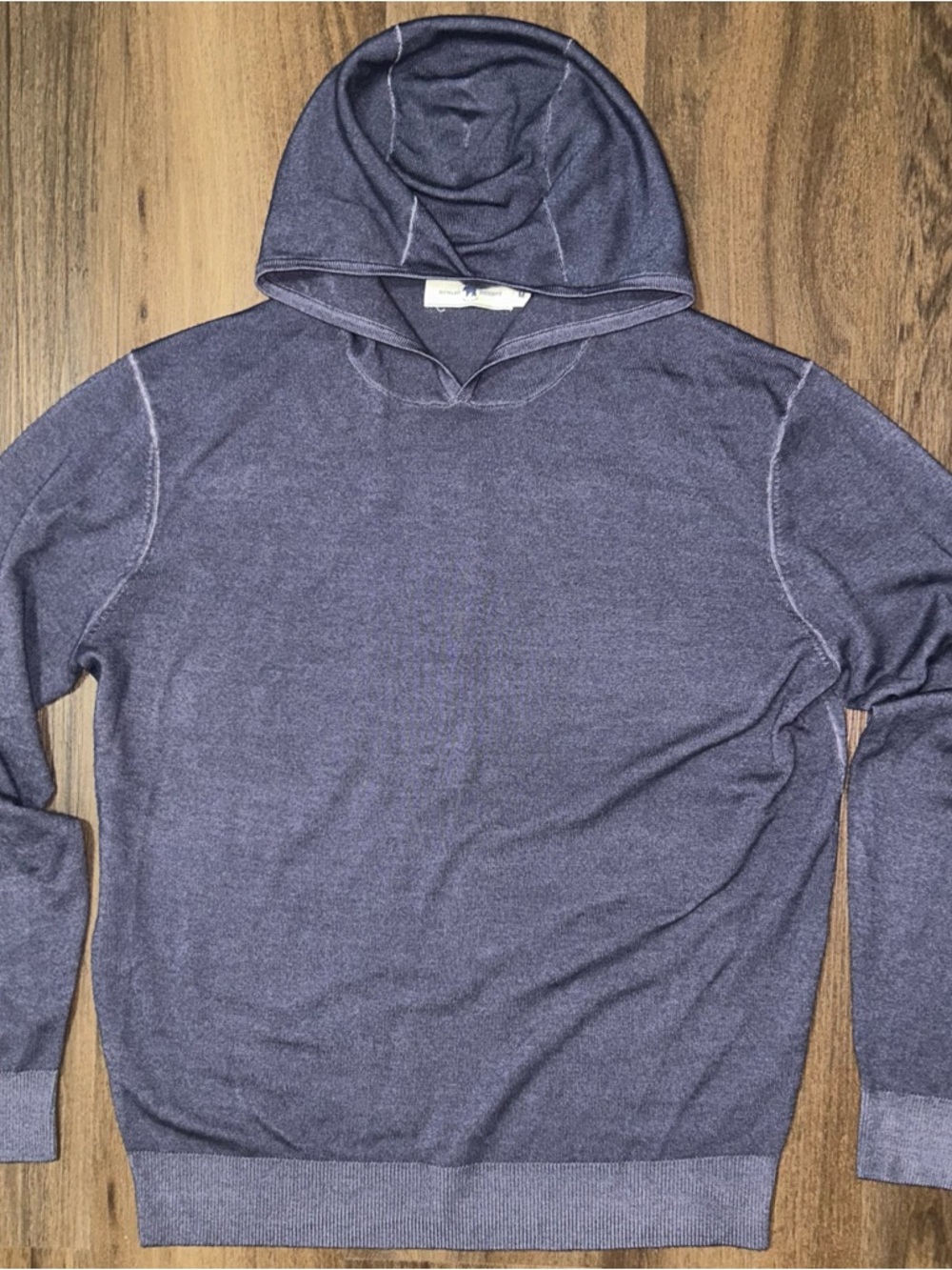 Onward Reserve Men’s Merino Wool Hoodie Sweater -Grey Blue- Size Medium